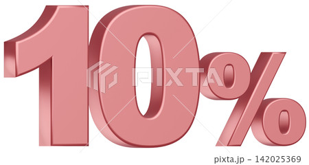 3D素材_数字_10%_メタリック_ピンク 3D素材_数字_10%_メタリック_ピンク 142025369