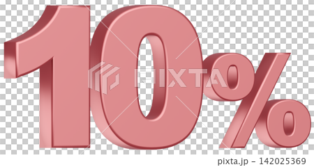 3D素材_数字_10%_メタリック_ピンク 3D素材_数字_10%_メタリック_ピンク 142025369