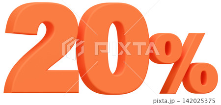 3D素材_数字_20%_オレンジ 3D素材_数字_20%_オレンジ 142025375