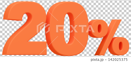 3D素材_数字_20%_オレンジ 3D素材_数字_20%_オレンジ 142025375