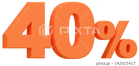 3D素材_数字_40%_オレンジ 3D素材_数字_40%_オレンジ 142025417