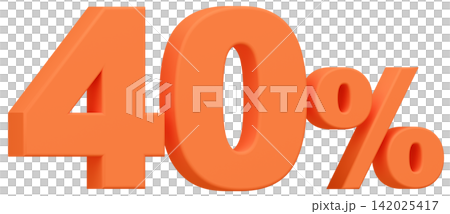 3D素材_数字_40%_オレンジ 3D素材_数字_40%_オレンジ 142025417
