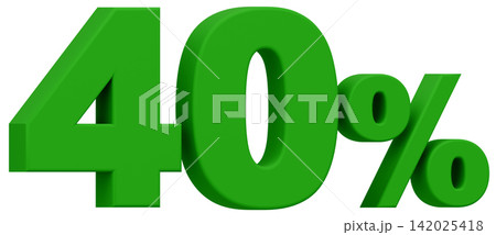 3D素材_数字_40%_緑 3D素材_数字_40%_緑 142025418