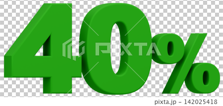 3D素材_数字_40%_緑 3D素材_数字_40%_緑 142025418
