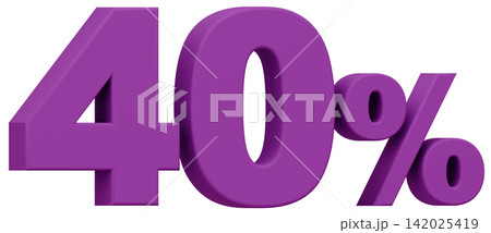 3D素材_数字_40%_紫 3D素材_数字_40%_紫 142025419