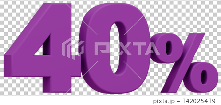 3D素材_数字_40%_紫 3D素材_数字_40%_紫 142025419