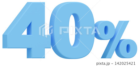 3D素材_数字_40%_水色 3D素材_数字_40%_水色 142025421