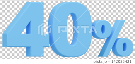 3D素材_数字_40%_水色 3D素材_数字_40%_水色 142025421