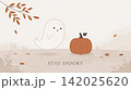 Halloween Pumpkin and Skull with " Stay Spooky Creepy" 142025620