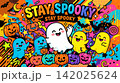 Halloween Pumpkin and Skull with " Stay Spooky Creepy" 142025624