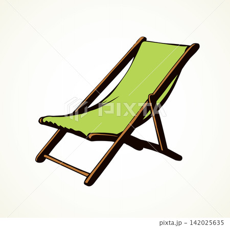 Beach chair. Vector freehand drawing Beach chair. Vector freehand drawing 142025635
