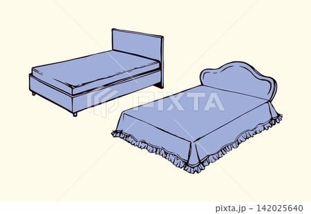 Bed. Vector drawing Bed. Vector drawing 142025640
