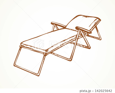 Beach chair. Vector freehand drawing Beach chair. Vector freehand drawing 142025642