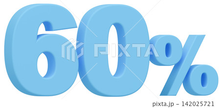 3D素材_数字_60%_水色 3D素材_数字_60%_水色 142025721
