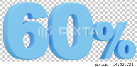 3D素材_数字_60%_水色 3D素材_数字_60%_水色 142025721