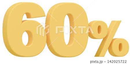 3D素材_数字_60%_黄色 3D素材_数字_60%_黄色 142025722