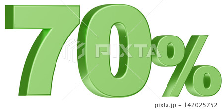 3D素材_数字_70%_メタリック_緑 3D素材_数字_70%_メタリック_緑 142025752