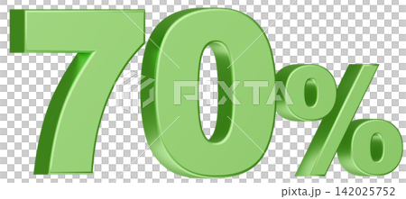 3D素材_数字_70%_メタリック_緑 3D素材_数字_70%_メタリック_緑 142025752