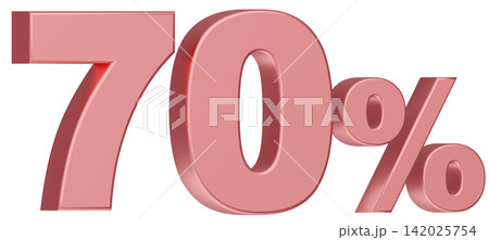 3D素材_数字_70%_メタリック_ピンク 3D素材_数字_70%_メタリック_ピンク 142025754