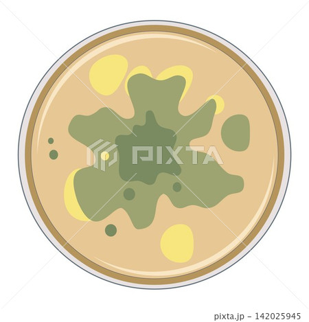 Mold Contamination and Growth on Agar Petri Dish Illustration Mold Contamination and Growth on Agar Petri Dish Illustration 142025945