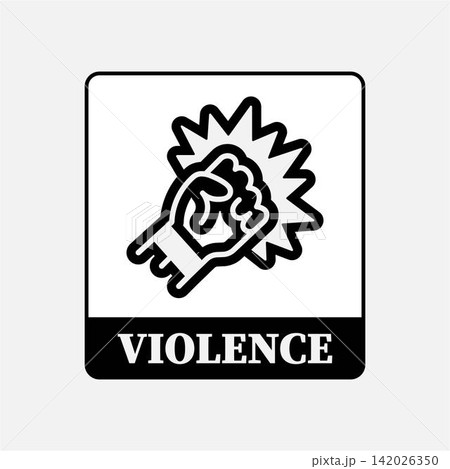 violence content rating vector icon with clenched fist and impact symbol sign violence content rating vector icon with clenched fist and impact symbol sign 142026350