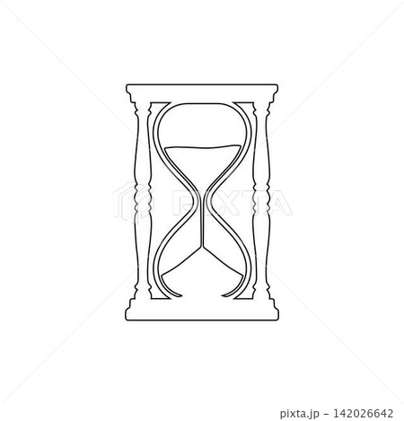 hourglass outline icon sand timer antique countdown illustration 142026642