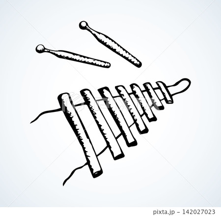 Xylophone. Vector drawing 142027023