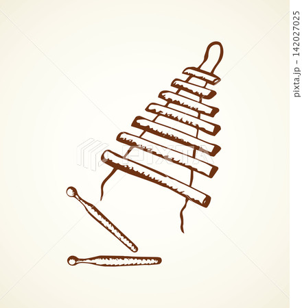 Xylophone. Vector drawing Xylophone. Vector drawing 142027025
