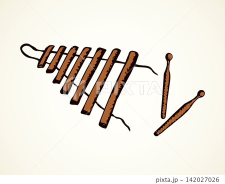 Xylophone. Vector drawing Xylophone. Vector drawing 142027026