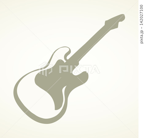 Electric guitar. Vector drawing icon 142027100