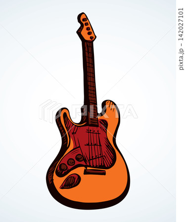 Electric guitar. Vector drawing icon 142027101