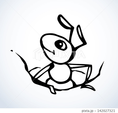Ants in the anthill. Vector drawing Ants in the anthill. Vector drawing 142027321