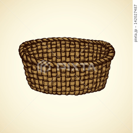 Vector picture of wickerwork basket Vector picture of wickerwork basket 142027487