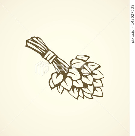 Bath broom. Vector drawing 142027535