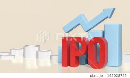 Successful Initial Public Offering with Rising Financial Growth Chart 3d render. Successful Initial Public Offering with Rising Financial Growth Chart 3d render. 142028723