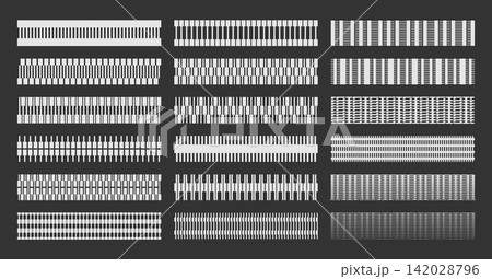 Modern stripe line grid pixel circuit divider border set Modern stripe line grid pixel circuit divider border set 142028796
