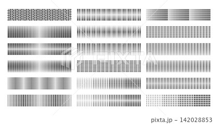 Set of futuristic technology motion pixel halftone divider Set of futuristic technology motion pixel halftone divider 142028853
