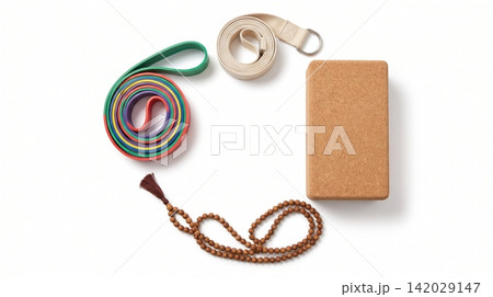 Yoga practice accessories set including cork block and mala beads with exercise gear meditation exercise accessories wellness mindfulness equipment spirituality practice physical holistic Yoga practice accessories set including cork block and mala beads with exercise gear meditation exercise accessories wellness mindfulness equipment spirituality practice physical holistic 142029147