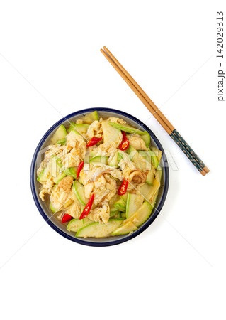 stir Fried Zucchini with Eggs Chinese Vegetable Dish 142029313