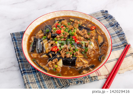 braised Eggplant with Minced Pork Chinese Dish braised Eggplant with Minced Pork Chinese Dish 142029416