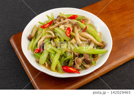 stir Fried Celery with Crab Mushroom Chinese Vegetable Dish stir Fried Celery with Crab Mushroom Chinese Vegetable Dish 142029465