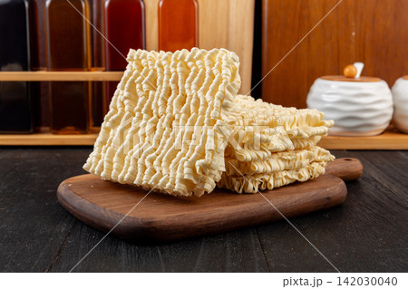 dried flat udon noodle cake block traditional Asian wheat pasta dried flat udon noodle cake block traditional Asian wheat pasta 142030040