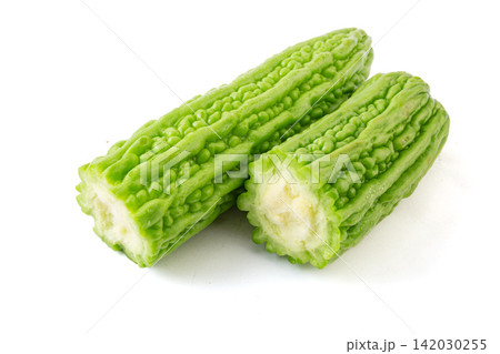 fresh Bitter Melon Green Vegetable Ingredient Close Up fresh Bitter Melon Green Vegetable Ingredient Close Up 142030255