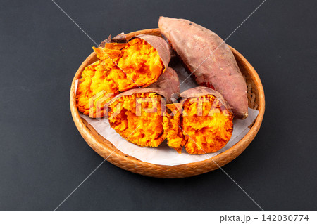 roasted Red Sweet Potato Whole Root Vegetable Food 142030774
