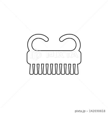 nail brush outline bathroom hand cleaning accessory isolated on white background 142030818