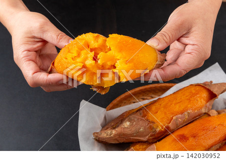 roasted Sweet Potato Traditional Snack Food Dish 142030952