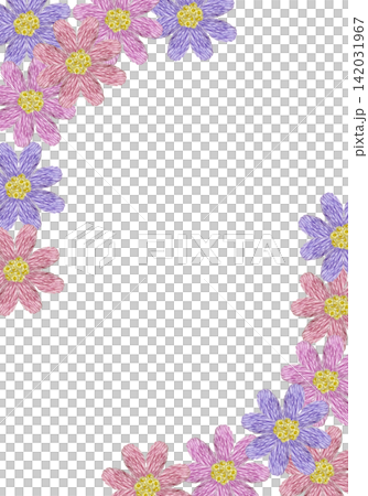 【豎幅花卉邊框】手工刺繡插畫素材 【豎幅花卉邊框】手工刺繡插畫素材 142031967