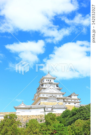 兵庫県姫路市、国宝姫路城の風景 142032027