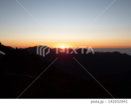 台湾最高峰、玉山登山ルートの風景 台湾最高峰、玉山登山ルートの風景 142032941