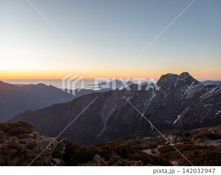 台湾最高峰、玉山登山ルートの風景 台湾最高峰、玉山登山ルートの風景 142032947